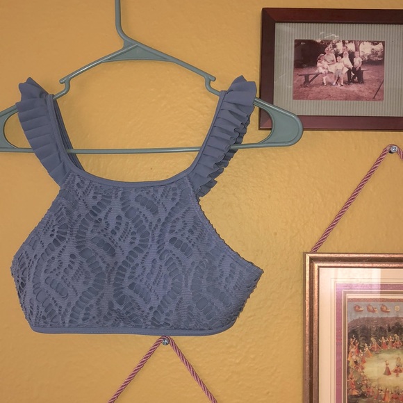 Lace Boho Blue Swimsuit Top from Aerie size Small - Picture 2 of 5